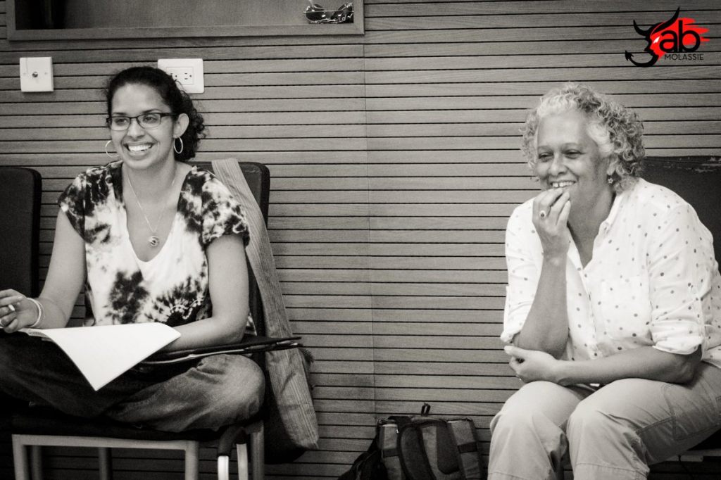 Patricia Cumper, Director of Jab Molassie (right) and Caroline Taylor, Assistant Director. Photo: Maria Nunes, Trinidad 2015
